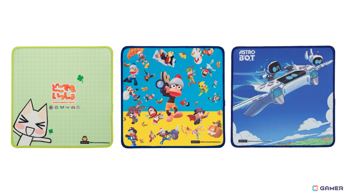 「サルゲッチュ」「どこでもいっしょ」「アストロボット」の新作マウスパッドが1月13日に発売！JR新宿駅＆JR京都駅に登場するポップアップストアなどで展開の画像