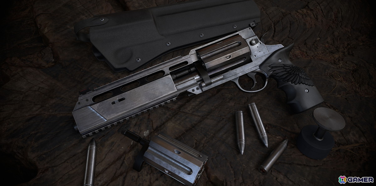 本作を象徴する銃「レクイエム」。弾数は限られているが絶大な威力を誇るカスタムガンだ。生き残るための切札になるだろう