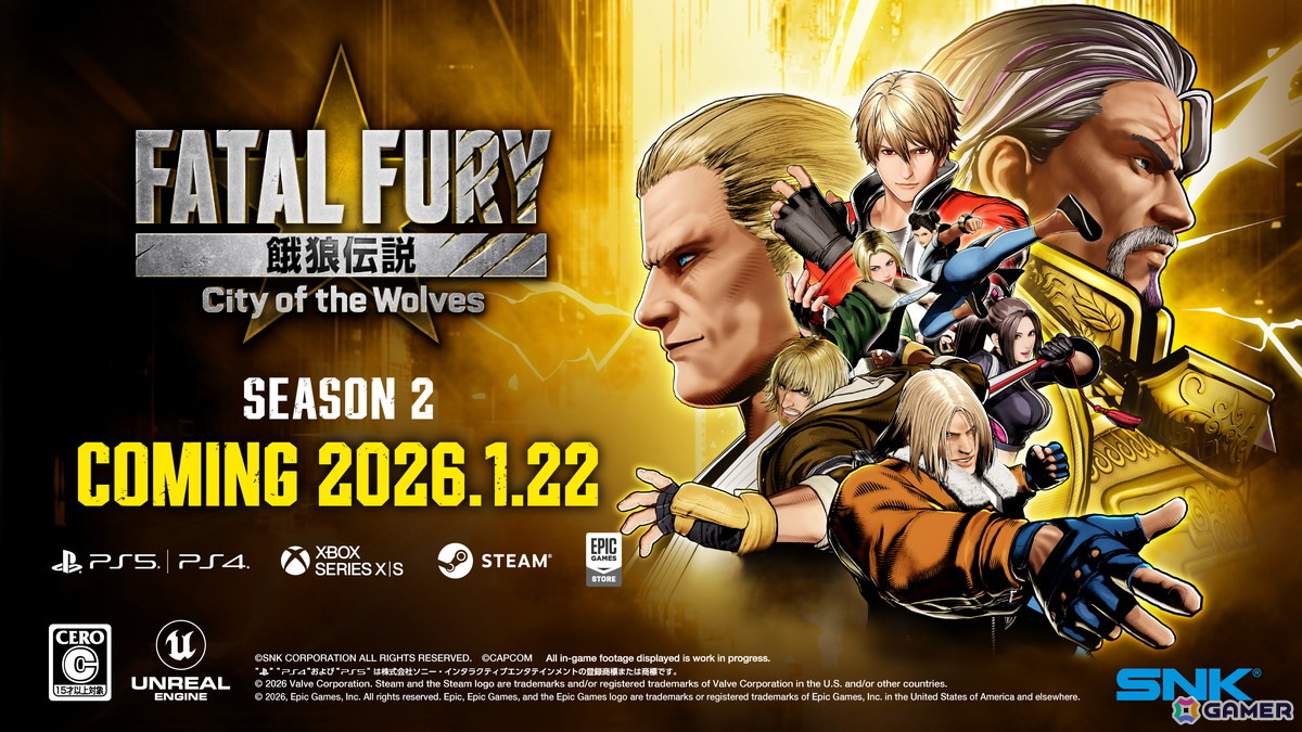 「餓狼伝説 City of the Wolves」Season 2が1月22日にスタート！ギースやクラウザーら伝説的キャラクターなど全6キャラクターが毎月1体ずつ参戦の画像