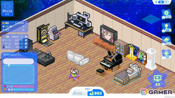 部屋作りが配信の鍵になる配信者育成SLG「シルと星無きセカイの再栄録」のSteamページが公開！の画像2