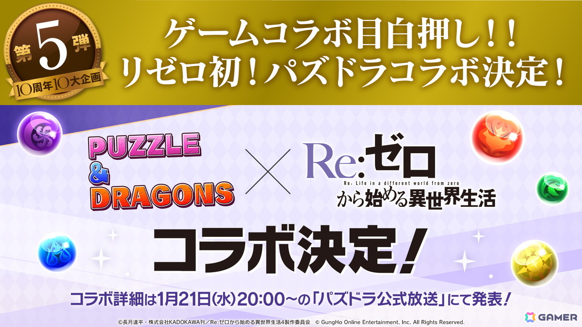 TVアニメ「Re:ゼロから始める異世界生活」10周年記念ビジュアル・ダイジェストPVが公開！「パズドラ」とのコラボなど10大企画の続報もの画像
