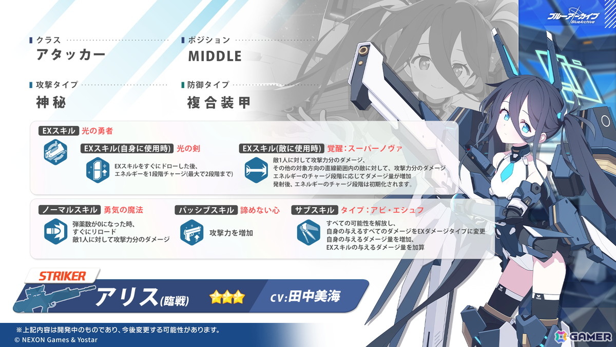 「ブルアカ」にアリス（臨戦）（CV：田中美海）が登場！【ブルアカらいぶ！ふぃふすあにばSP！】の画像