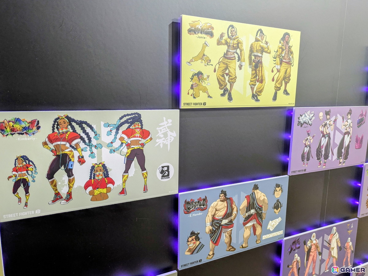 「スト6」オンリーショップレポート:ゲームフェイス機能を模したフォトスポットでは壁面に各ファイターの表情一覧が掲示!角度によってはイラストが変化の画像