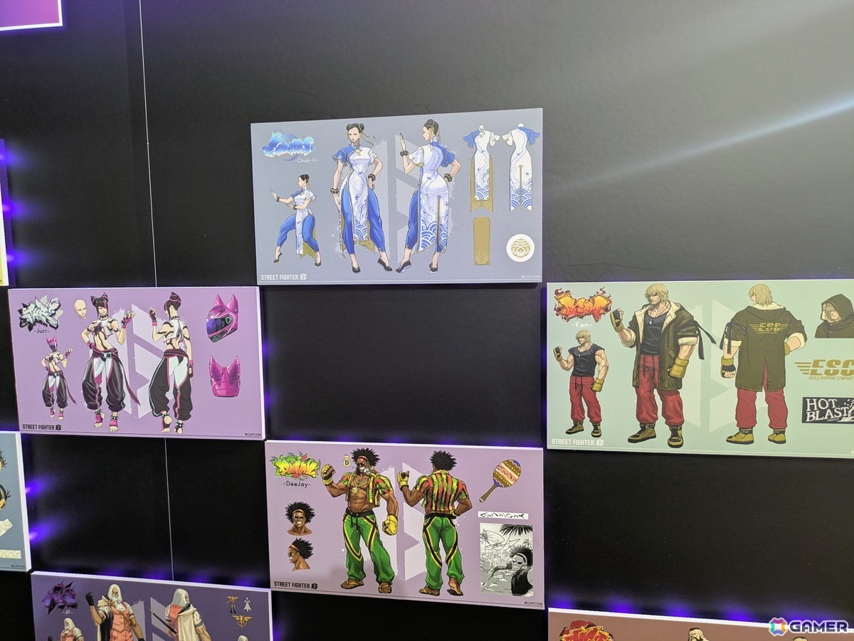 「スト6」オンリーショップレポート:ゲームフェイス機能を模したフォトスポットでは壁面に各ファイターの表情一覧が掲示!角度によってはイラストが変化の画像