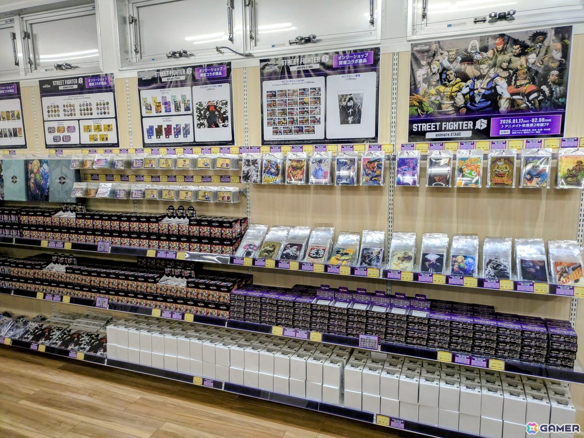 「スト6」オンリーショップレポート:ゲームフェイス機能を模したフォトスポットでは壁面に各ファイターの表情一覧が掲示!角度によってはイラストが変化の画像