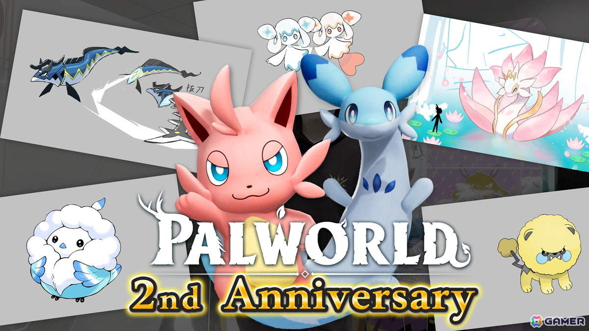 「パルワールド」アーリーアクセス開始2周年を記念した映像が公開!「パルワールド1.0」で登場する新種パルのゲーム開発資料を紹介の画像