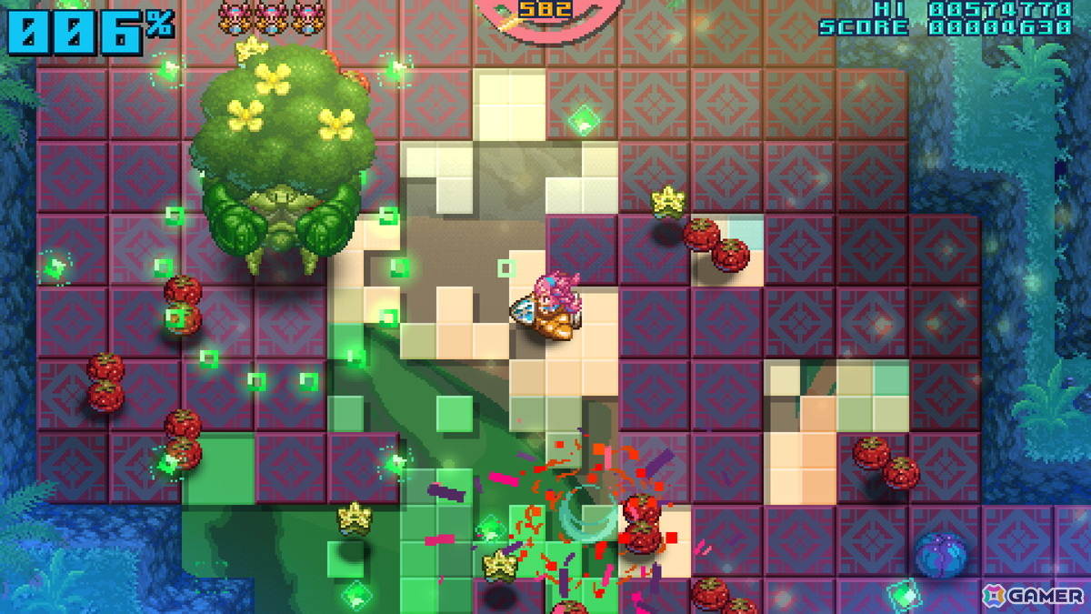 パネル破壊系ツインスティックシューター「Z-GYUBAAN!」がSteamにて配信！敵を倒しながらパネルを破壊して女の子を救出、100%破壊で何かが待っているの画像6