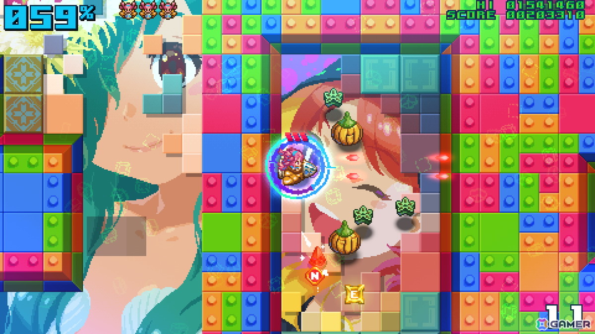 パネル破壊系ツインスティックシューター「Z-GYUBAAN!」がSteamにて配信！敵を倒しながらパネルを破壊して女の子を救出、100%破壊で何かが待っているの画像7