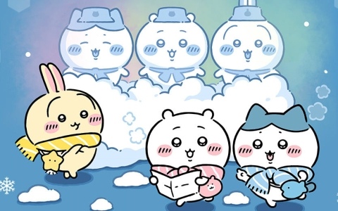 「ちいぽけ」ピクニック衣装をまとったちいかわ、ハチワレ、うさぎの雪像がさっぽろ雪まつりに登場！クリアカードやステッカーの配布も