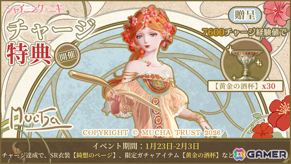 「シャイニングニキ」×「アルフォンス・ミュシャ」のコラボイベントが開催！衣装の生産から販売までの流れを体験できる新機能「ブランド経営」も実装の画像3