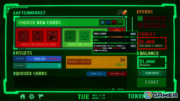 株式市場をねじ曲げて勝ち上がるローグライク・デッキ構築型ゲーム「Insider Trading」が2月18日にリリース！の画像