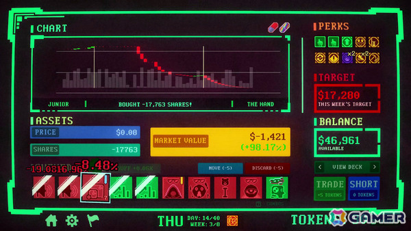 株式市場をねじ曲げて勝ち上がるローグライク・デッキ構築型ゲーム「Insider Trading」が2月18日にリリース！の画像