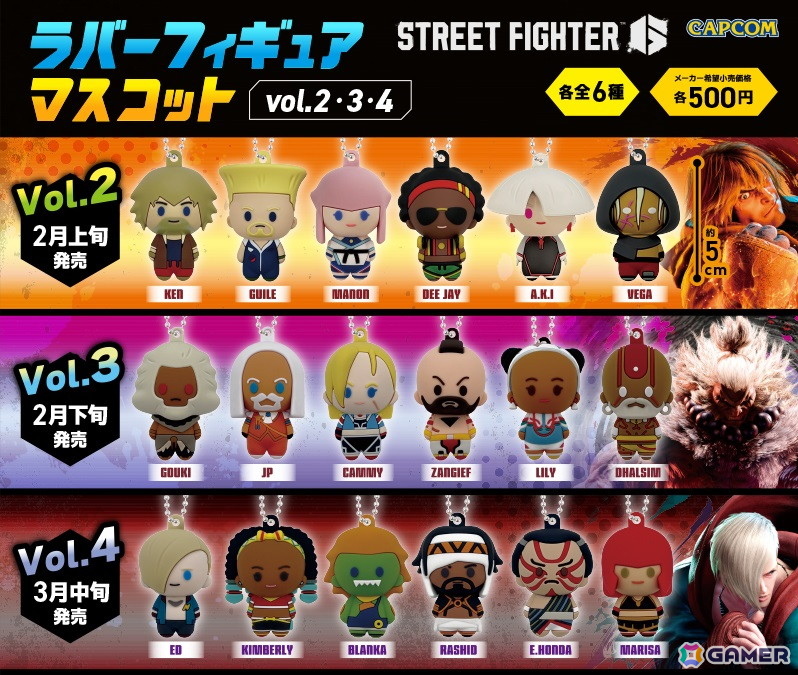 「スト6」のラバーフィギュアマスコットに18名のキャラクターが追加登場！Vol.2が2月6日より順次発売の画像