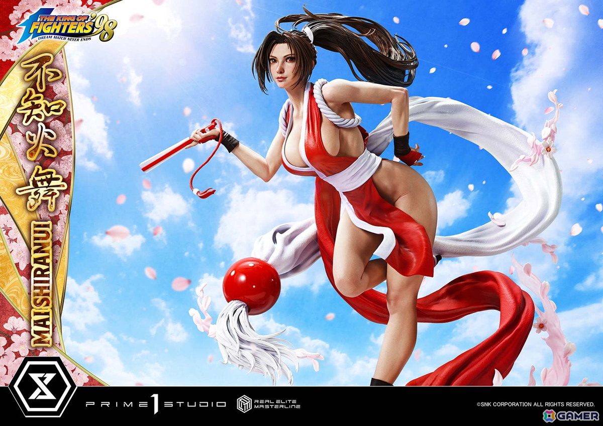 「THE KING OF FIGHTERS '98」不知火舞を高精細に捉えたスタチューが登場!番傘モチーフの背景スタンドを添えて様々なシーンを演出しようの画像