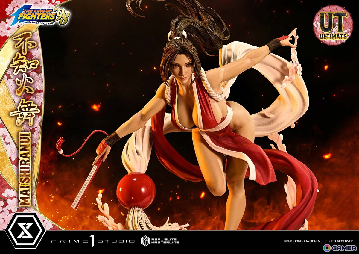 「THE KING OF FIGHTERS '98」不知火舞を高精細に捉えたスタチューが登場!番傘モチーフの背景スタンドを添えて様々なシーンを演出しようの画像
