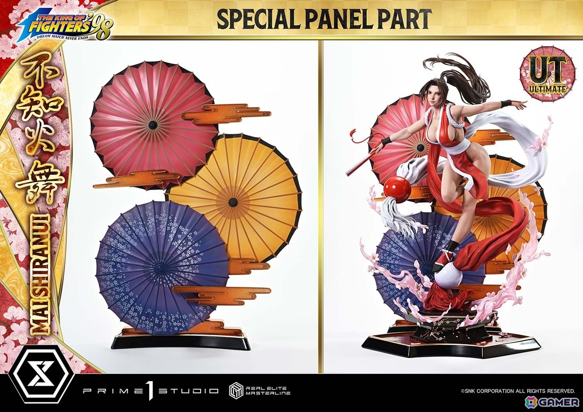 「THE KING OF FIGHTERS '98」不知火舞を高精細に捉えたスタチューが登場!番傘モチーフの背景スタンドを添えて様々なシーンを演出しようの画像