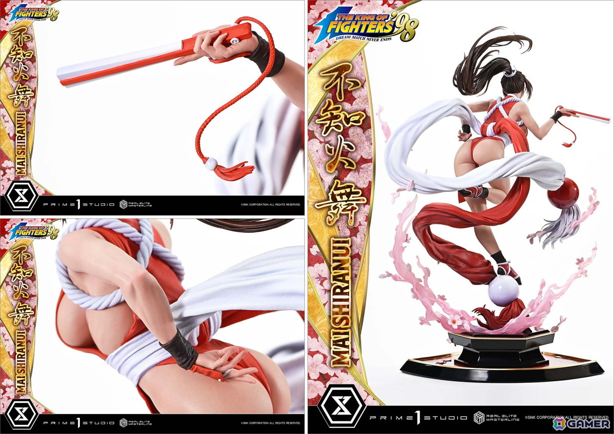 「THE KING OF FIGHTERS '98」不知火舞を高精細に捉えたスタチューが登場!番傘モチーフの背景スタンドを添えて様々なシーンを演出しようの画像