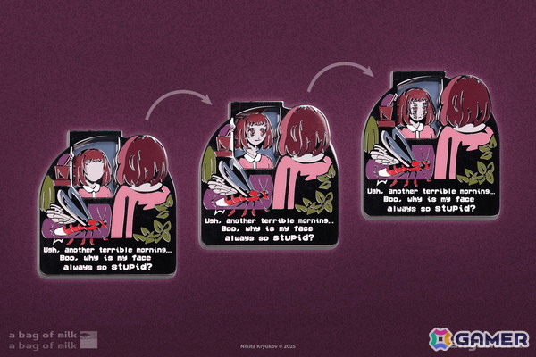 「Among Us」「A Bag of Milk」「Sea of Stars」のグッズ取り扱いがFangamer Japanにて開始!回転ピンバッジやTシャツがラインナップの画像