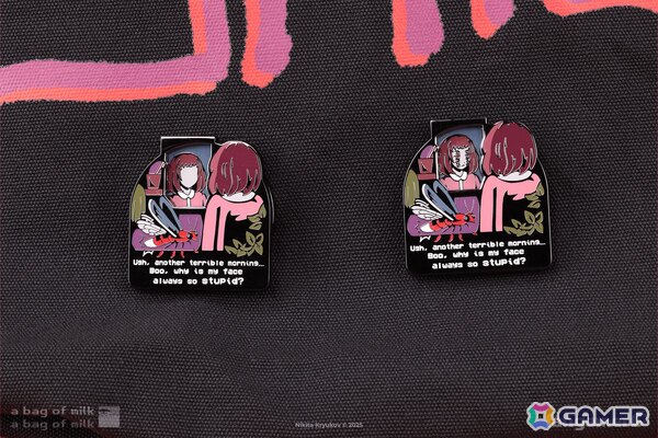 「Among Us」「A Bag of Milk」「Sea of Stars」のグッズ取り扱いがFangamer Japanにて開始!回転ピンバッジやTシャツがラインナップの画像