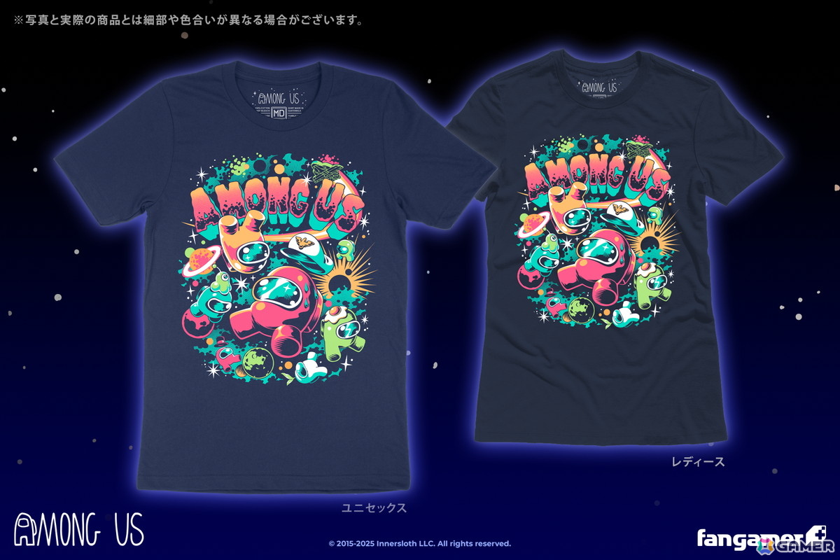 「Among Us」「A Bag of Milk」「Sea of Stars」のグッズ取り扱いがFangamer Japanにて開始!回転ピンバッジやTシャツがラインナップの画像