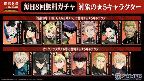 「怪獣8号 THE GAME」ハーフアニバーサリーを記念して最大30,000個の次元晶が配布！［オーバーリミット］四ノ宮サガンも参戦の画像3