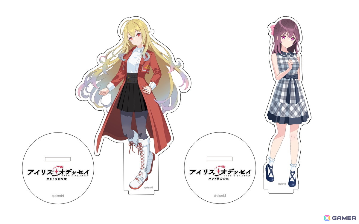 アクリルスタンド（高さ約12cm）「アイリス」「風花」 各1980円（税込）