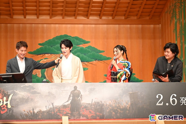 「仁王3」完成発表会に本郷奏多さんと土屋太鳳さんがキャラをイメージした和装で登場！2月3日の節分にちなんで、鬼と戦う追難式にも挑戦の画像13