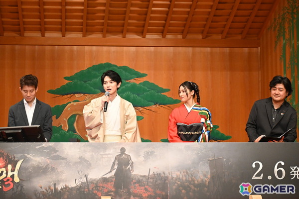 「仁王3」完成発表会に本郷奏多さんと土屋太鳳さんがキャラをイメージした和装で登場！2月3日の節分にちなんで、鬼と戦う追難式にも挑戦の画像6