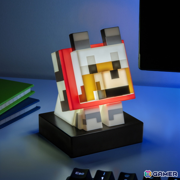 「マインクラフト」に登場するネコ、オオカミ、ハチのフィギュアライトが2026年2月2日より順次発売!の画像