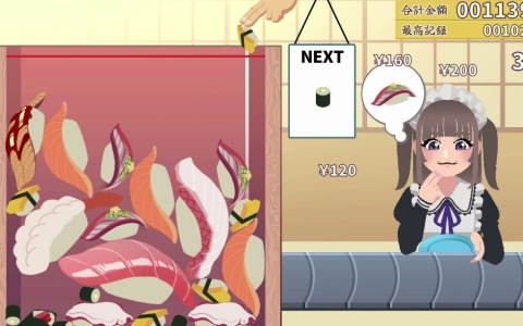 落ち物系物理パズル「元祖 落とし寿司 めびうす」Switch 2版がジー・モードよりパブリッシング決定！同じ寿司をくっつけて“幻の大トロ”を目指せ