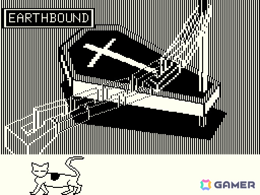 タイトル画面（モノクロモード）