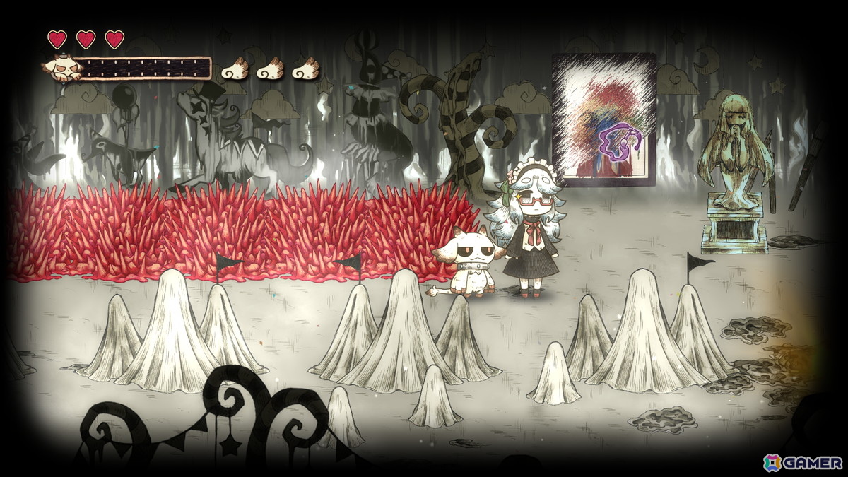 「シニガミ姫と異書館ノ怪物」4人目のシニガミ姫と物語のカギとなる少女の情報が公開！奇妙な絵が広がるステージ“未完のキャンバス”もの画像