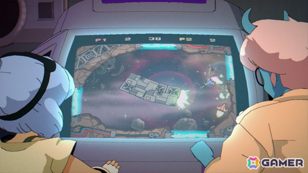 レトロアニメ調に描かれた宇宙を冒険する2人協力プレイADV「Orbitals