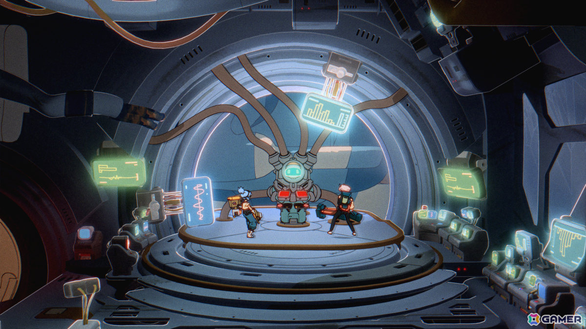 レトロアニメ調に描かれた宇宙を冒険する2人協力プレイADV「Orbitals」のゲームプレイ映像が公開！2026年夏にリリース予定の画像3