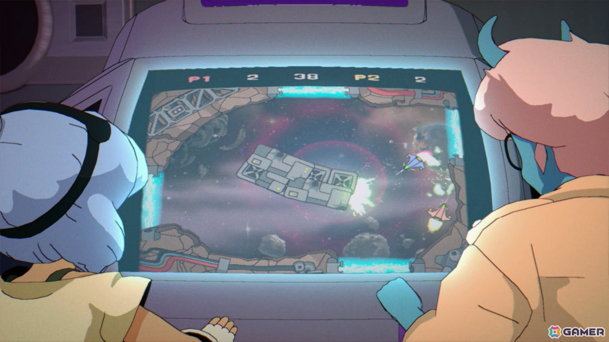 レトロアニメ調に描かれた宇宙を冒険する2人協力プレイADV「Orbitals」のゲームプレイ映像が公開！2026年夏にリリース予定の画像4
