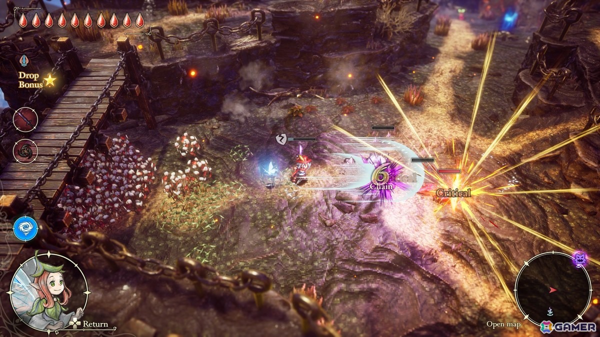 盾をあえて酷使し、一定時間使用不可にする代わりに、その間飛ぶ斬撃を連射できるようになる魔石も。ピンチになるほど逆転を狙えるプレイヤーの力量が試されるカスタマイズ。