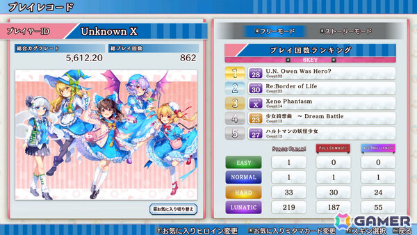 「東方ダンマクカグラ ファンタジア・ロスト」ZUN氏作曲の「唯一無二のシミュラークル」、まらしぃ氏による「Re:Unknown X （marasy with 弦楽四重奏）」が無料配信！の画像5