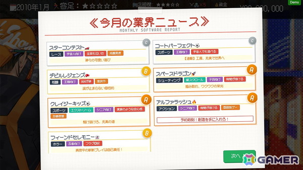 ゲームショップ経営SLG「ゲームショップ斜陽」の特別体験版が公開！バブル崩壊時代の厳しいショップ経営を体験可能の画像2