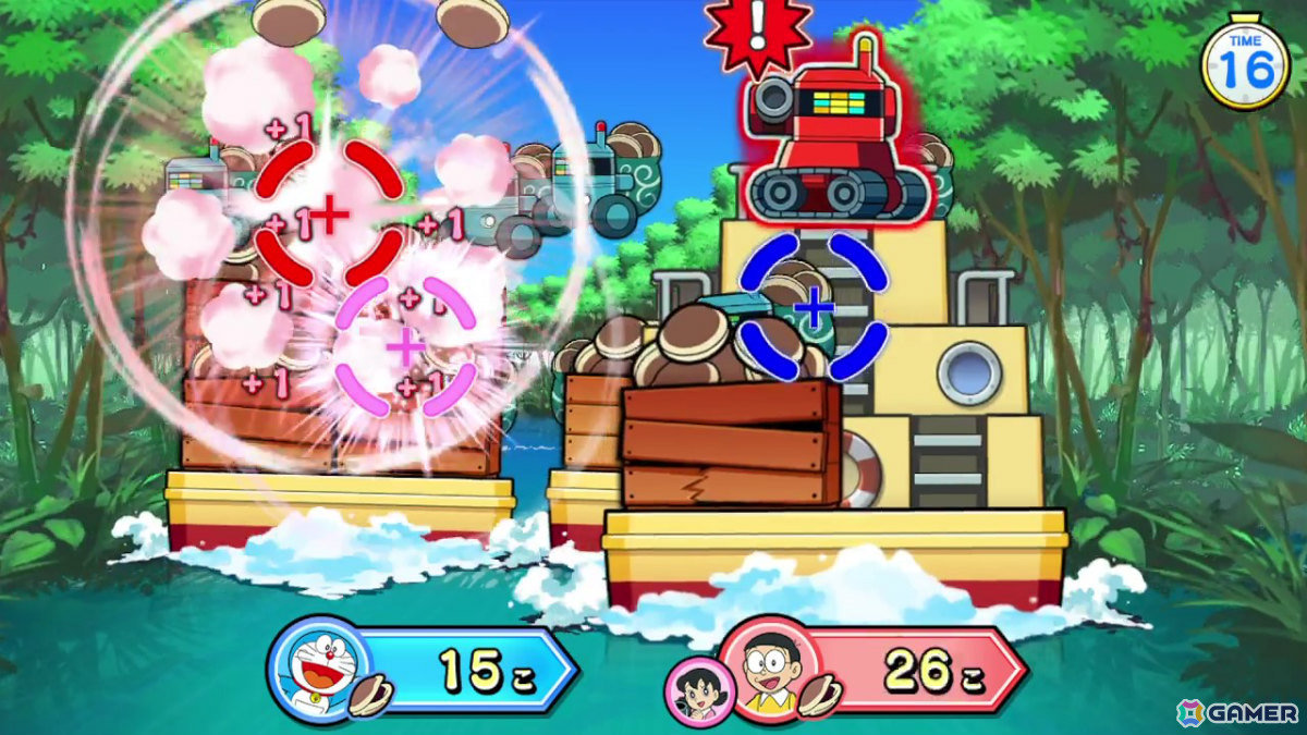 「ドラえもん」でおなじみの空気砲を撃ちまくるキッズ向け空気砲ガンシューティング「ドラえもん いっしょにドッカン空気砲！」が2月下旬より稼働！の画像