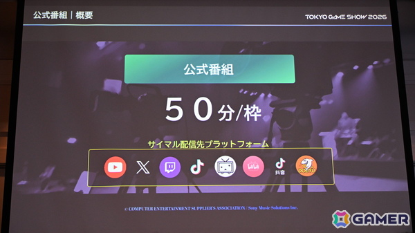 「TGS2026」5日間開催、ファミリーゲームパークの移設、セサザウルスお披露目などのトピックが並んだ開催発表会をレポートの画像