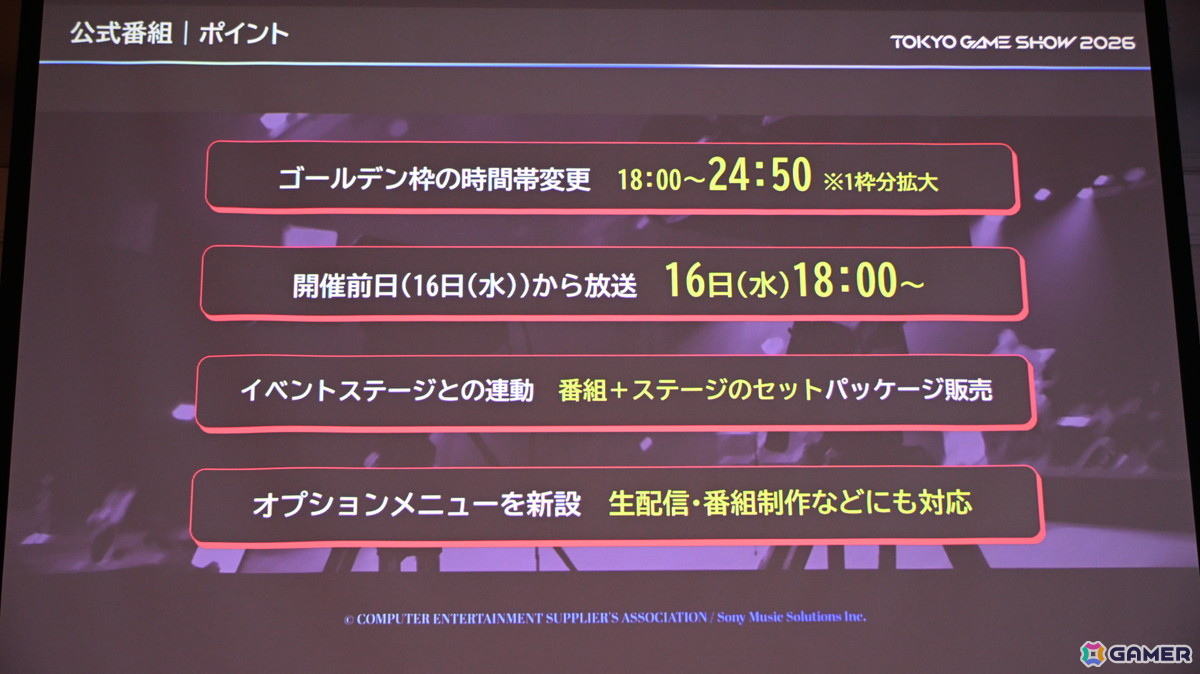 「TGS2026」5日間開催、ファミリーゲームパークの移設、セサザウルスお披露目などのトピックが並んだ開催発表会をレポートの画像53