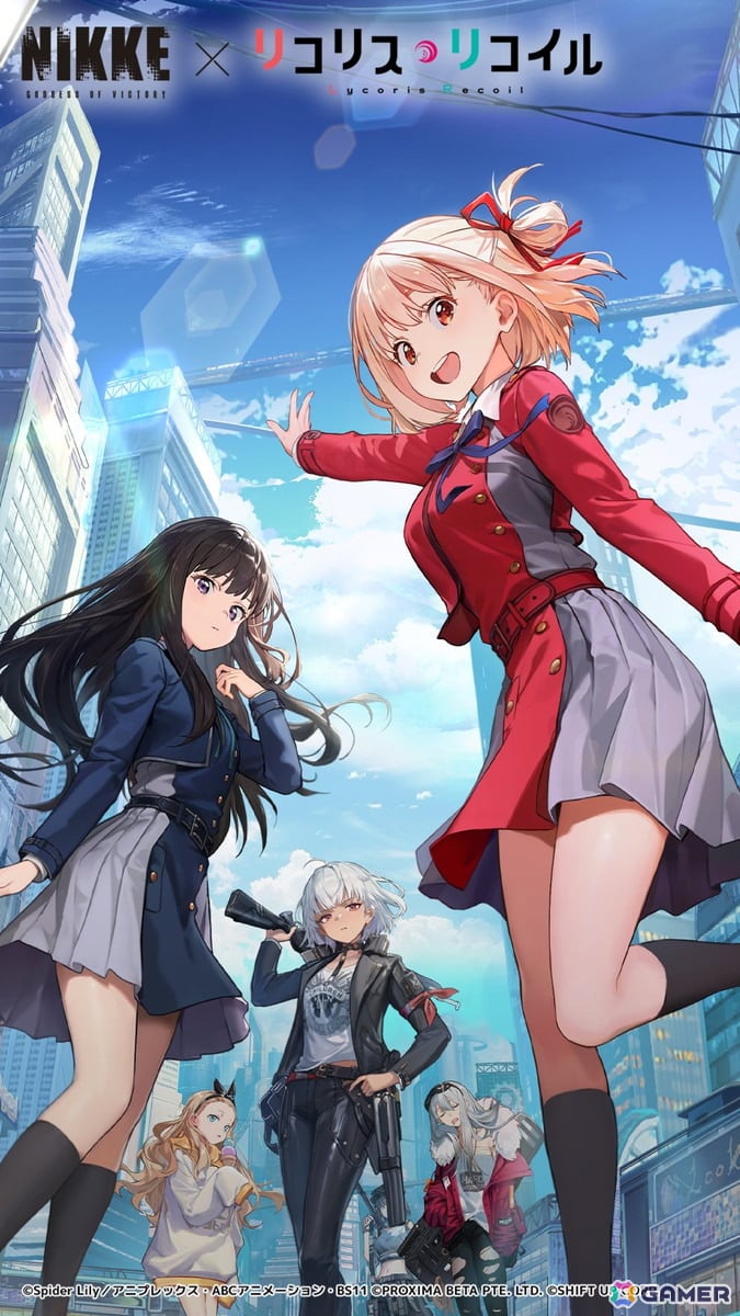 「勝利の女神：NIKKE」とアニメ「リコリス・リコイル」のコラボがスタート！千束、たきな、クルミが参戦の画像
