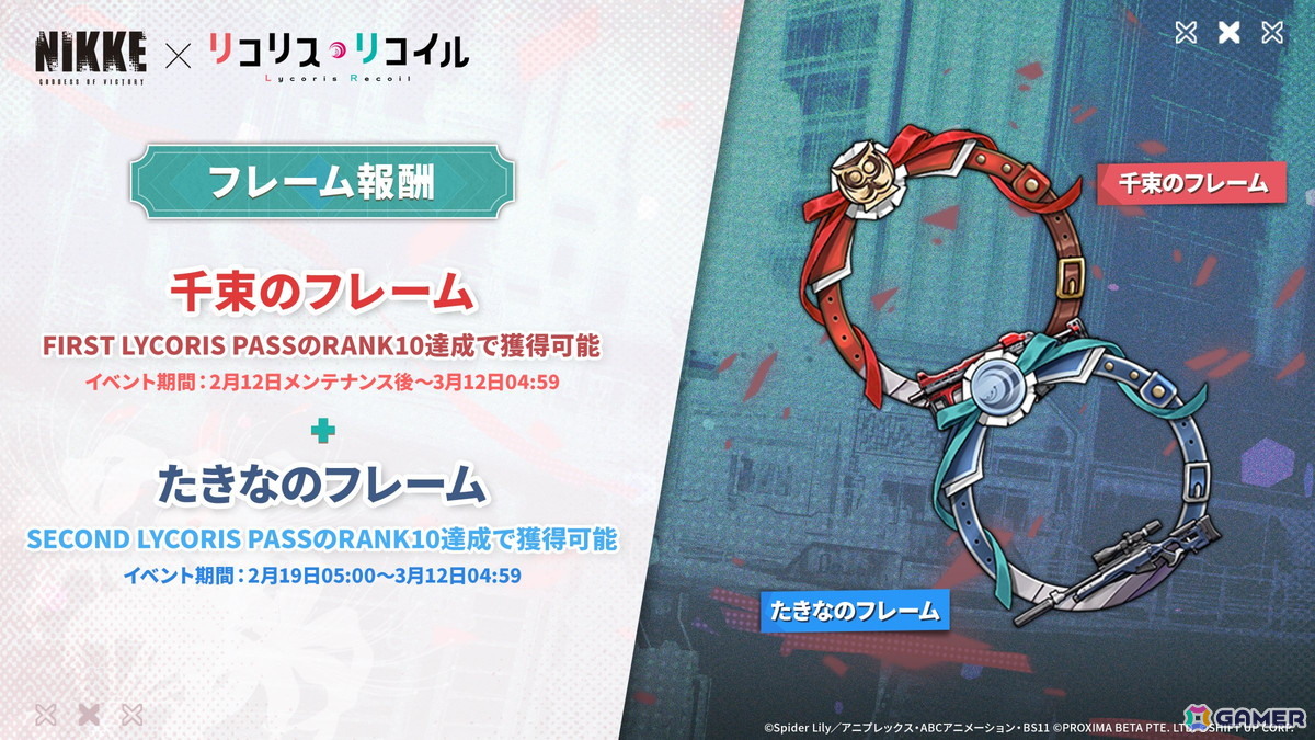 「勝利の女神：NIKKE」とアニメ「リコリス・リコイル」のコラボがスタート！千束、たきな、クルミが参戦の画像