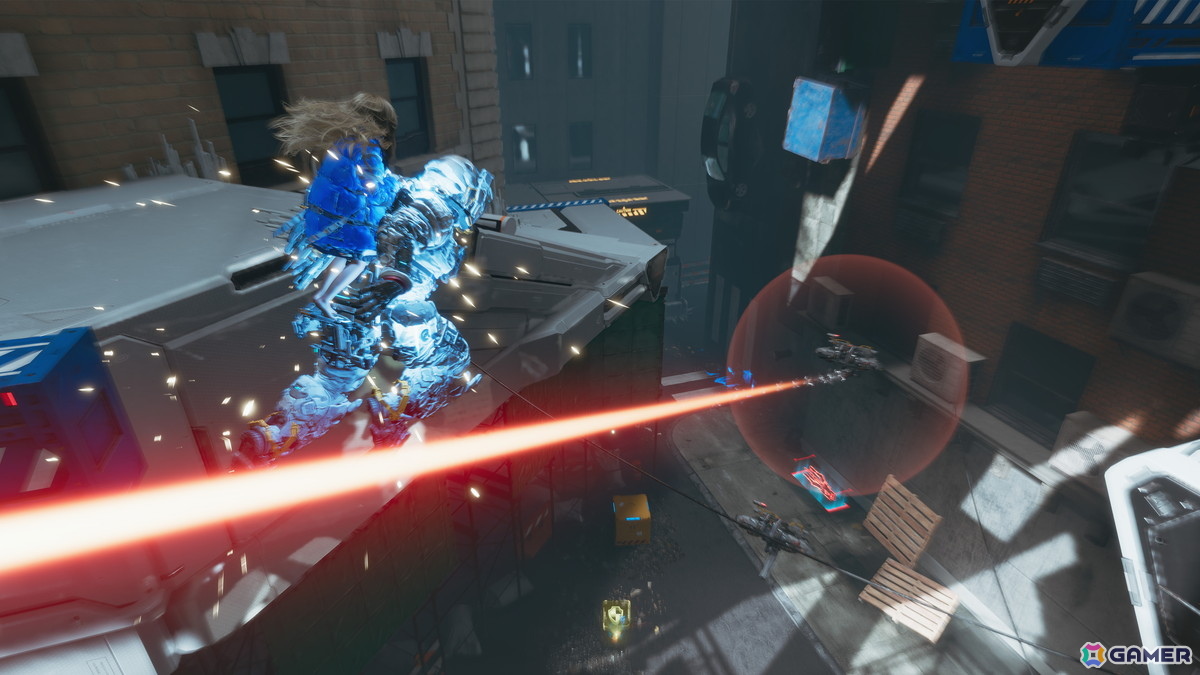 ヒューのスラスター移動。探索でも力を合わせる2人