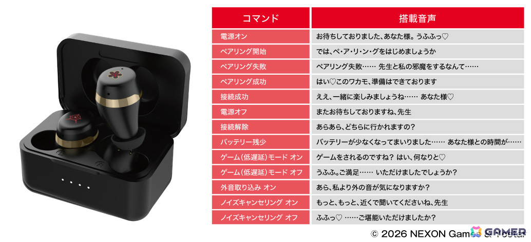 「ブルアカ」ワカモ（CV：斎藤千和）の録り下ろしボイスを搭載したコラボワイヤレスイヤホンの受注販売が2月14日15時より開始！の画像