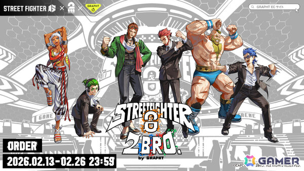 「スト6」×2BRO.×GRAPHTによるコラボアイテムのラインナップが発表！アパレルやキルティングトート、モニターマスコット、“ほりにし”などの予約販売が開始の画像1