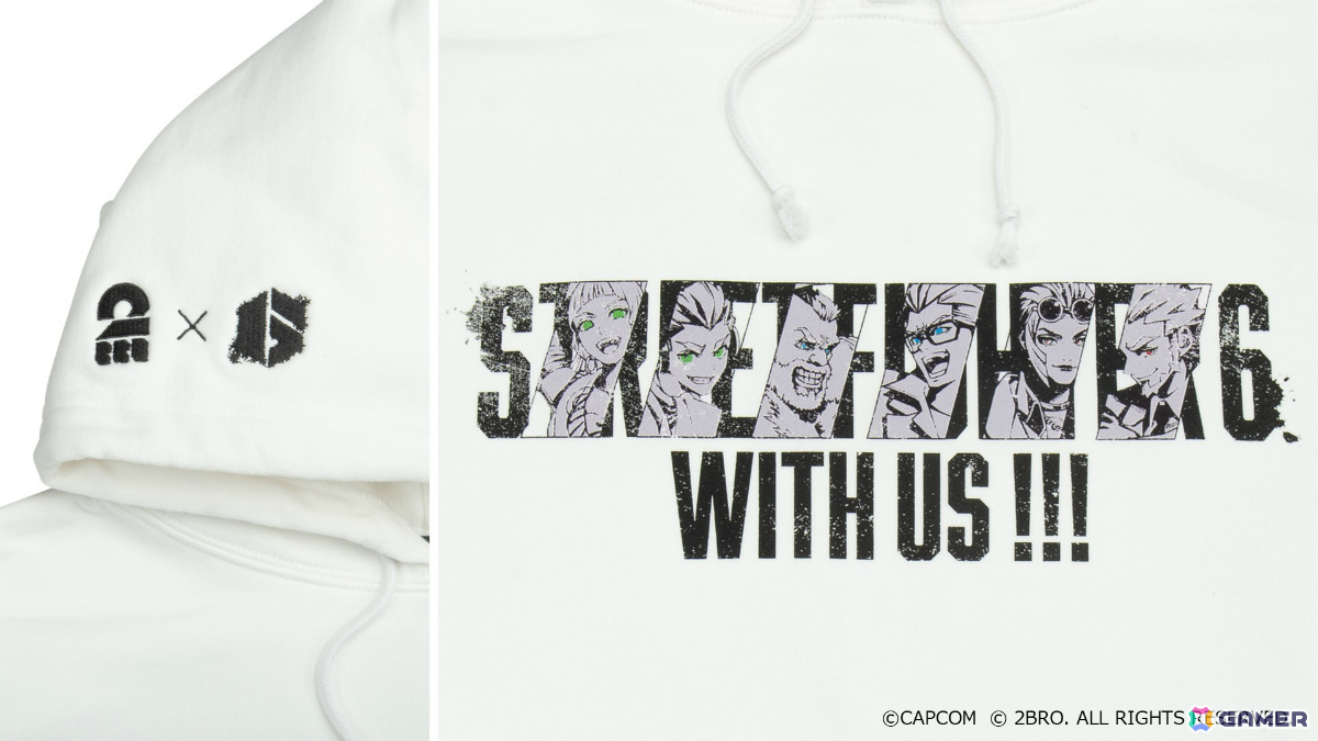 パーカー フード部分（刺繍）、フロント部分（プリント）