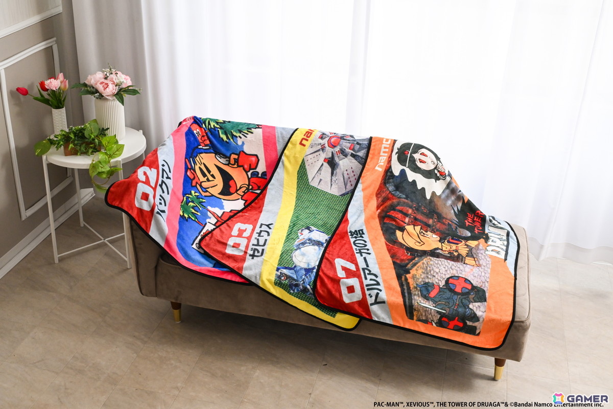 「パックマン」「ゼビウス」「ドルアーガの塔」のブランケットが発売!ナムコットのファミコンソフト30タイトルをまとめた冊子も同梱の画像