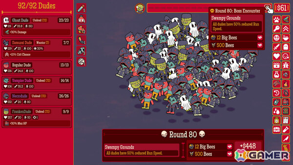 “野郎”軍団を編成してバカバカしい敵とのバトルを楽しむカオスオートバトラー「How Many Dudes?」がSteam Nextフェスに参加！の画像