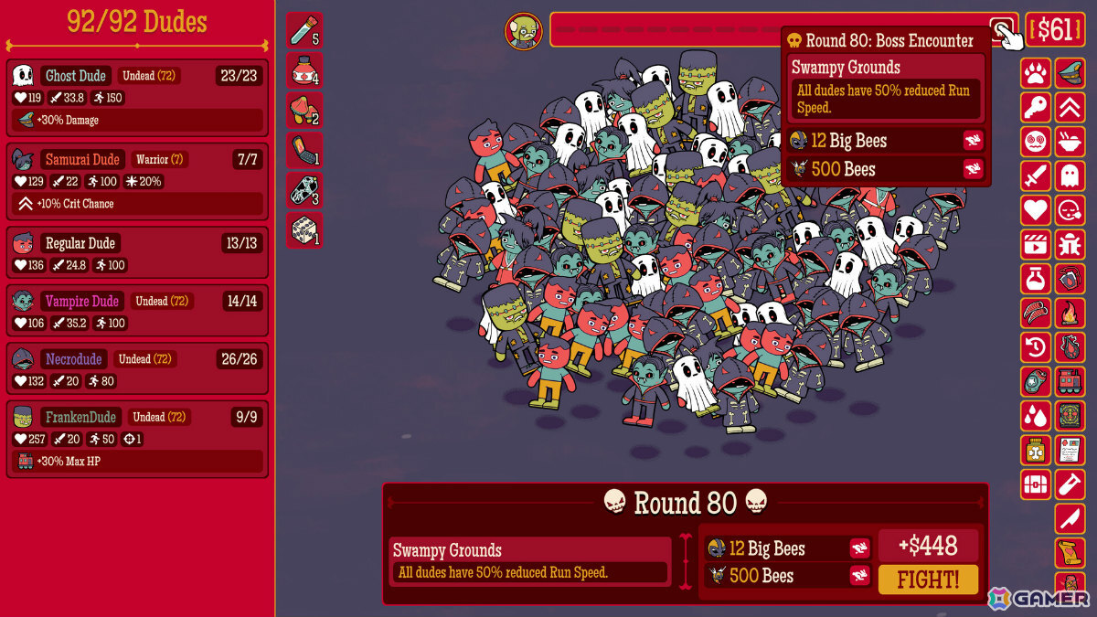 “野郎”軍団を編成してバカバカしい敵とのバトルを楽しむカオスオートバトラー「How Many Dudes?」がSteam Nextフェスに参加！の画像9